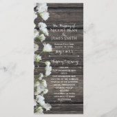 Baby's Breath on Rustic Wood Country-programma Programmakaart (Voorkant)