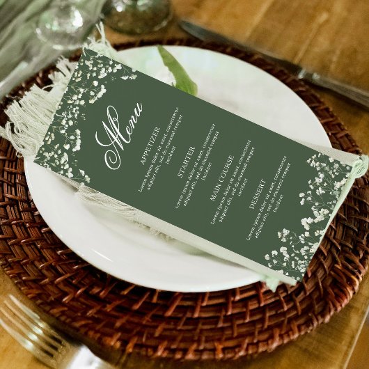 Baby's Breath on Sage Green Menu