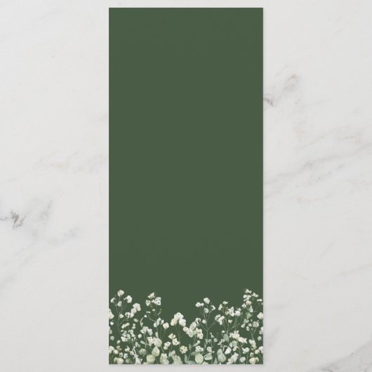 Baby's Breath on Sage Green Menu (Achterkant)