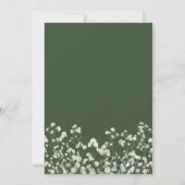 Baby's Breath on Sage Green Religious Wedding Kaart (Achterkant)