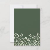 Baby's Breath on Sage Green Wedding RSVP Card (Achterkant)