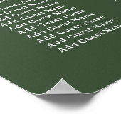 Baby's Breath on Sage Green Wedding Seating Chart Poster (Hoek)