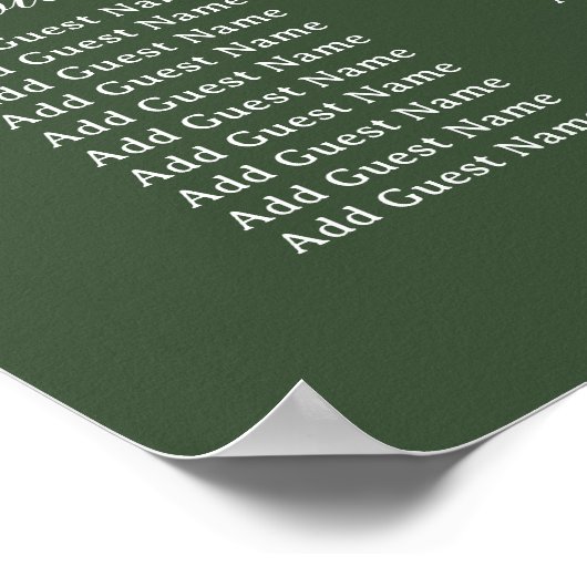 Baby's Breath on Sage Green Wedding Seating Chart Poster (Hoek)