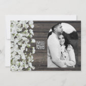 Baby's Breath op Rustieke Wood Country Bruiloft Kaart (Achterkant)