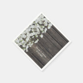 Baby's Breath op Rustieke Wood Country Bruiloft Servetten (Hoek)