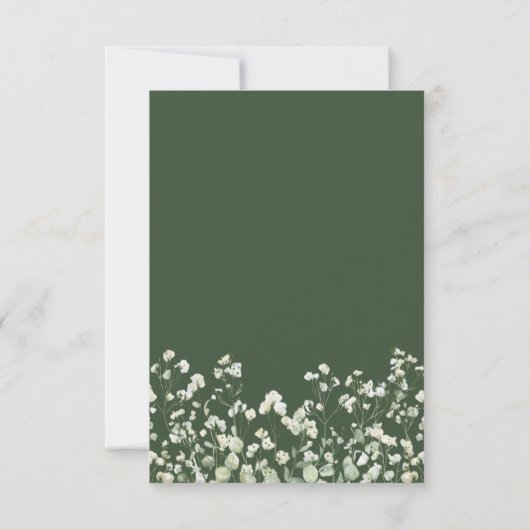 Baby's Breath op Sage Green Wedding Save The Date (Achterkant)