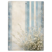 Baby's Breath op vervaagde blauwe strepen Klembord (Achterkant)