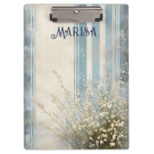 Baby's Breath op vervaagde blauwe strepen Klembord (Voorkant)