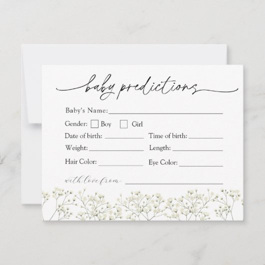 Baby's Breath Predictions Baby shower Kaart (Voorkant)