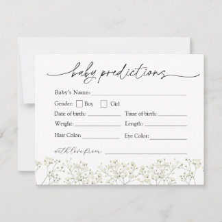 Baby's Breath Predictions Baby shower Kaart