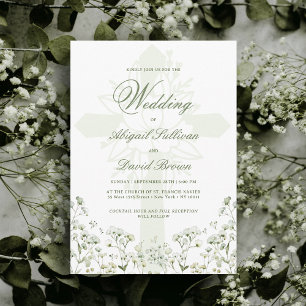 Baby's Breath Religieuze bruiloft Kaart