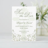 Baby's Breath Religieuze bruiloft Save The Date (Staand voorkant)