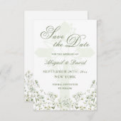 Baby's Breath Religieuze bruiloft Save The Date (Voorkant / Achterkant)