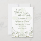 Baby's Breath Religieuze Trouwkaart Save The Date (Voorkant)