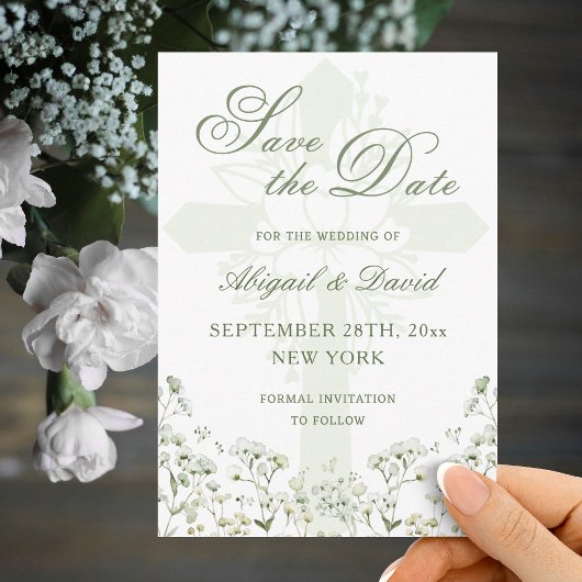 Baby's Breath Religieuze Trouwkaart Save The Date