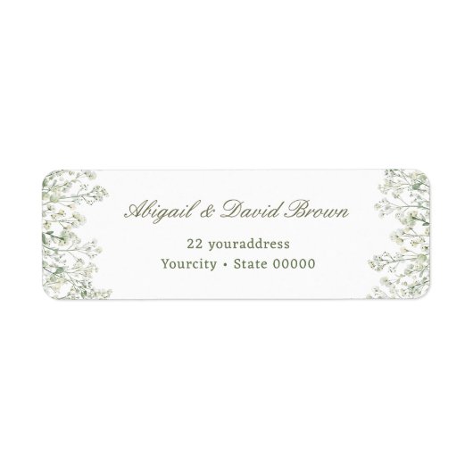 Baby's Breath Return Address Etiket (Voorkant)