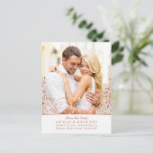 Baby's Breath roos Gold Effect Foto opslaan van de Aankondigingskaart (Staand voorkant)