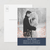 Baby's Breath roos Gold Effect Foto opslaan van de Aankondigingskaart (Voorkant / Achterkant)