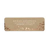 Baby's Breath Roos Gold en Kraft bruiloft Etiket (Voorkant)