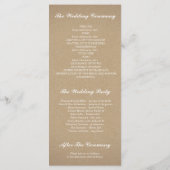 Baby's Breath Roos Gold en Kraft trouwprogramma's Programmakaart (Achterkant)