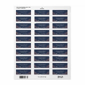 Baby's Breath Roos Gold en Navy Bruiloft Etiket (Full Sheet)