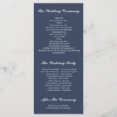 Baby's Breath Roos Gold en Navy huwelijksprogramma Programmakaart (Achterkant)