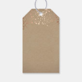 Baby's Breath Roos Goud en Bruin Bruiloft Cadeaulabel (Achterkant)