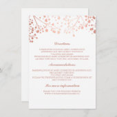 Baby's Breath Roos Goud en Wit Bruiloft Details Informatiekaartje (Voorkant / Achterkant)