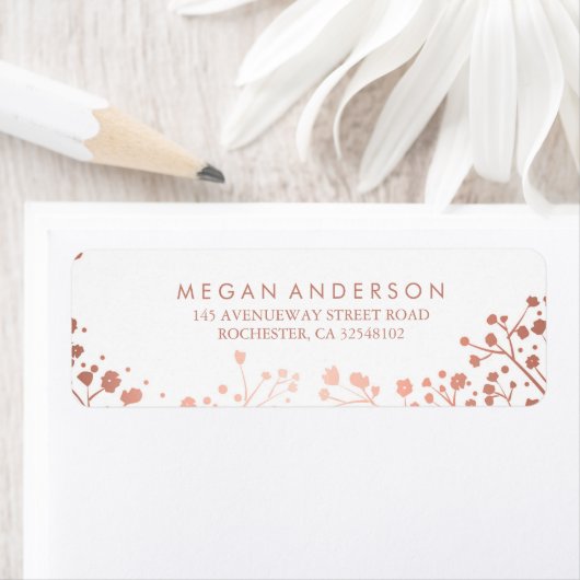 Baby's Breath Roos Goud en Wit Bruiloft Etiket (Insitu)