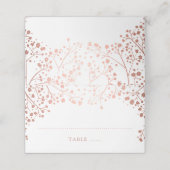 Baby's Breath Roos Gouden Folie Effect Bruiloft Plaatskaartje (Buitenkant ongevouwen)