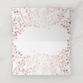 Baby's Breath Roos Gouden Folie Effect Bruiloft Plaatskaartje (Binnenkant ongevouwen)
