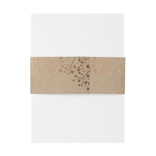 Baby's Breath Roos Gouden Stijl Bruiloft Uitnodigingen Wikkel (Achterkant Voorbeeld)