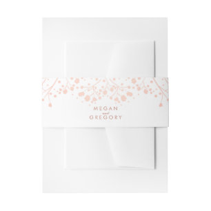 Baby's Breath Roos Gouden Stijl Bruiloft Uitnodigingen Wikkel