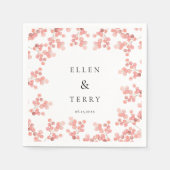 Baby's Breath Roze Bloemen waterverf bruiloft Servet (Voorkant)