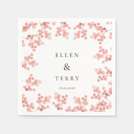 Baby's Breath Roze Bloemen waterverf bruiloft Servet