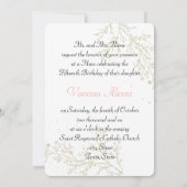 Baby's Breath Roze Bloemige Vrouwelijke Quinceaner Kaart (Achterkant)