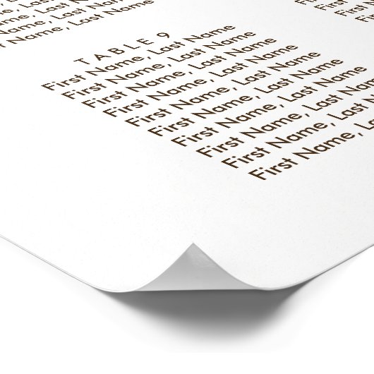 Baby's Breath Rustic Burlap Wedding Seating Chart Poster (Hoek)