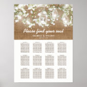 Baby's Breath Rustic Burlap Wedding Seating Chart Poster (Voorkant)