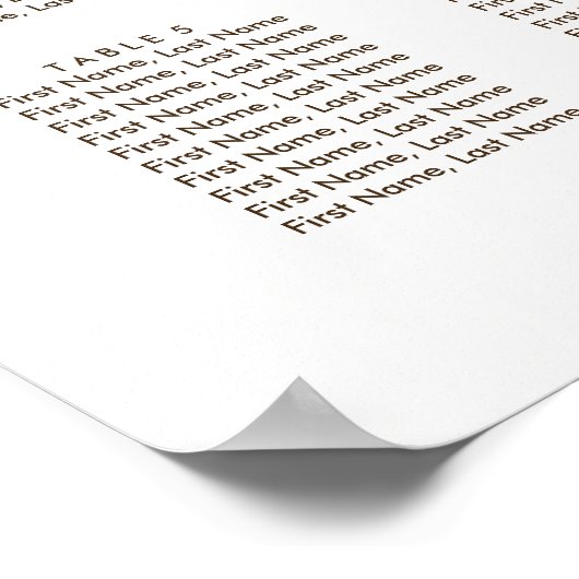 Baby's Breath Rustic Burlap Wedding Seating Chart Poster (Hoek)