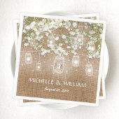 Baby's Breath Rustic Burlap Wedding Servetten