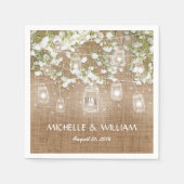 Baby's Breath Rustic Burlap Wedding Servetten (Voorkant)