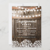 Baby's Breath Rustic Charm Engagement Party Kaart (Voorkant)