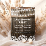 Baby's Breath Rustic Charm Engagement Party Kaart<br><div class="desc">Uitnodigingen van een partij met een landelijke houten eikenhouten achtergrond, touwtjes, adembloemen voor baby's, je monogram en de moderne verloving bruiloft sjabloon. Klik op de knop "Aanpassen" voor verdere personalisatie van deze sjabloon. U zult al tekst, met inbegrip van de stijl, de kleuren, en de grootte kunnen wijzigen. Je vindt...</div>