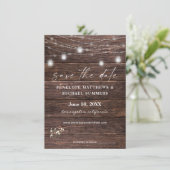 Baby's Breath Rustic Foto Save The Date (Staand voorkant)