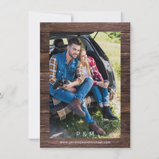 Baby's Breath Rustic Foto Save The Date (Achterkant)