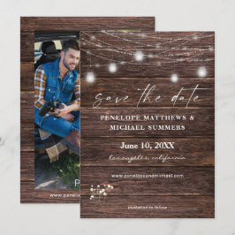 Baby's Breath Rustic Foto Save The Date