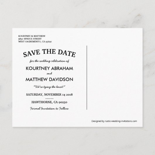 Baby's Breath Rustic Mason Jar Save the Date Aankondigingskaart (Achterkant)