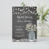 Baby's Breath Rustic Mason Jar Vrijgezellenfeest U Kaart (Staand voorkant)