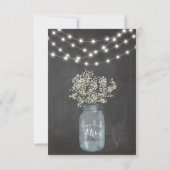 Baby's Breath Rustic Mason Jar Vrijgezellenfeest U Kaart (Achterkant)