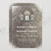 Baby's Breath Rustic String Lights Schuur Huwelijk Kaart (Voorkant / Achterkant)